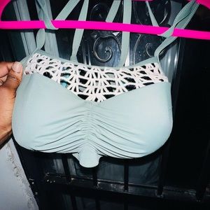 Dark green padded Bikini Top